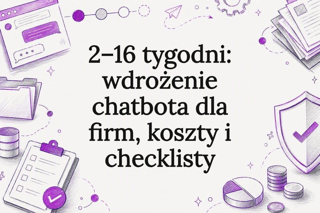 2–16 tygodni: wdrożenie chatbota dla firm, koszty i checklisty